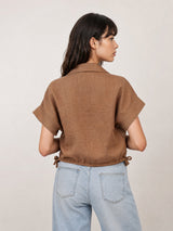 Chemise courte en lin à bas ajustable CVA225168
