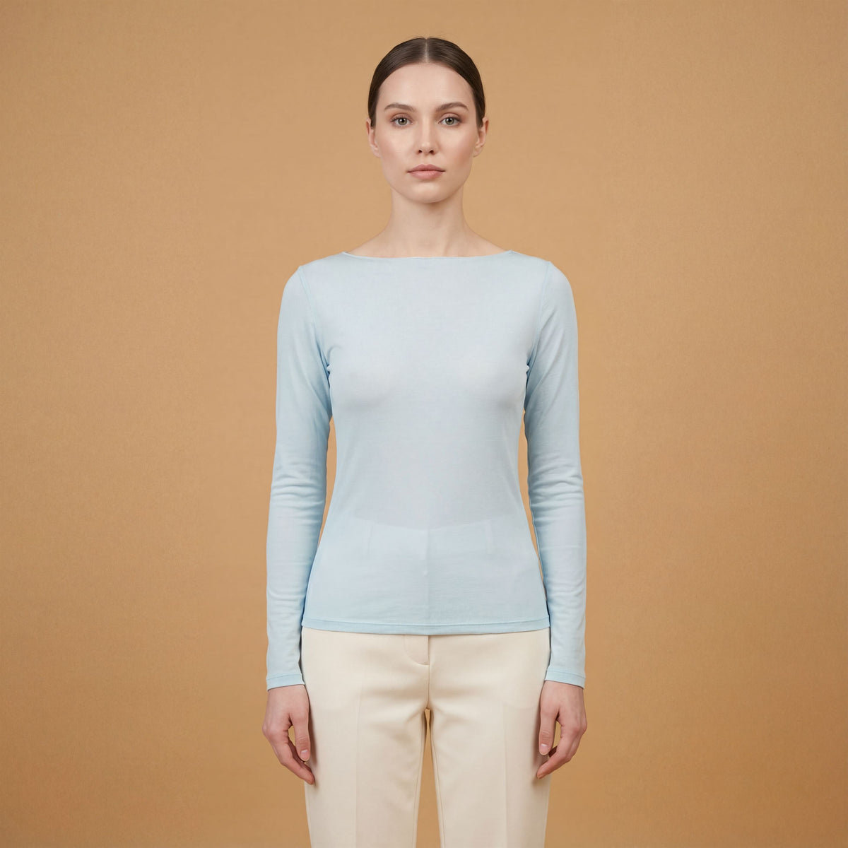 Long sleeved, straight cut top – cva723642