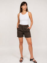 Short en coton stretch à ceinture rivetée CVA822336