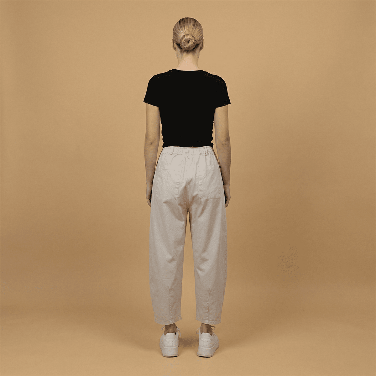 Wide leg carrot trousers with removable accessory   cva825198 3