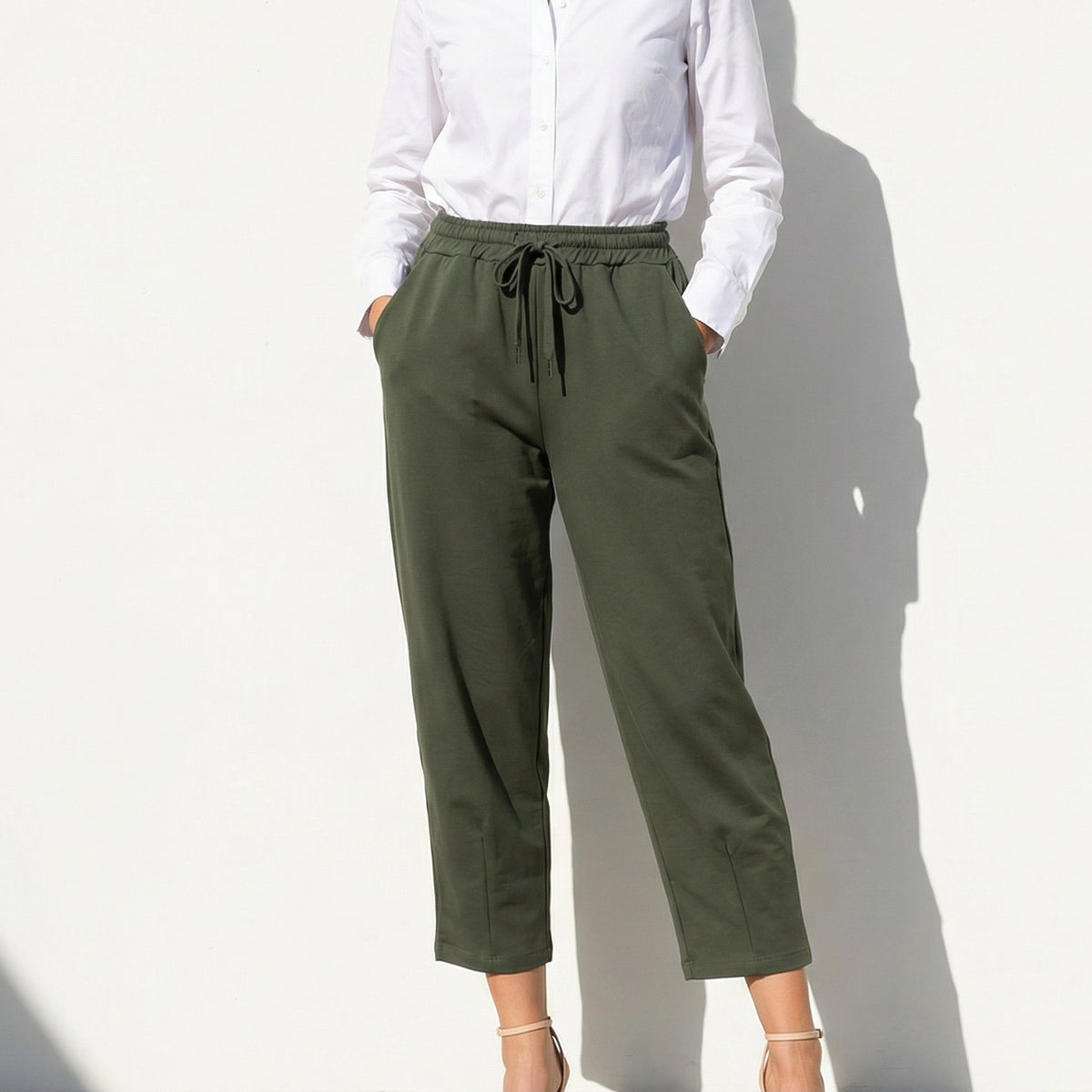 Pantalon droit taille élastiquée cva825261