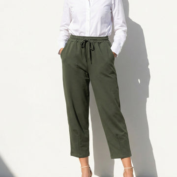 Pantalon droit taille élastiquée CVA825261