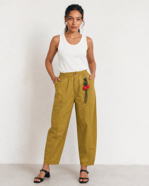 Pantalon en coton taille élastiquée CVA826190