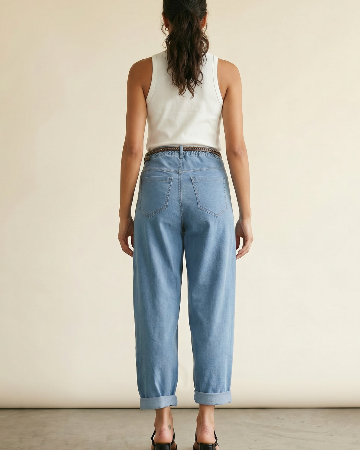 Belted straight leg trousers cva826223