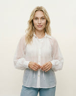 Load image into Gallery viewer, Semi-sheer satin tie-front shirt CVACM293
