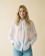 Load image into Gallery viewer, Semi-sheer satin tie-front shirt CVACM293
