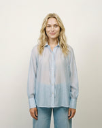 Load image into Gallery viewer, Semi-sheer satin tie-front shirt CVACM293
