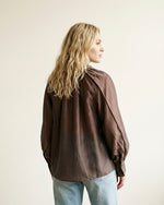 Load image into Gallery viewer, Semi-sheer satin tie-front shirt CVACM293
