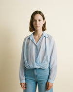 Load image into Gallery viewer, Semi-sheer satin fluid shirt CVACM311
