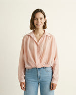 Load image into Gallery viewer, Semi-sheer satin fluid shirt CVACM311
