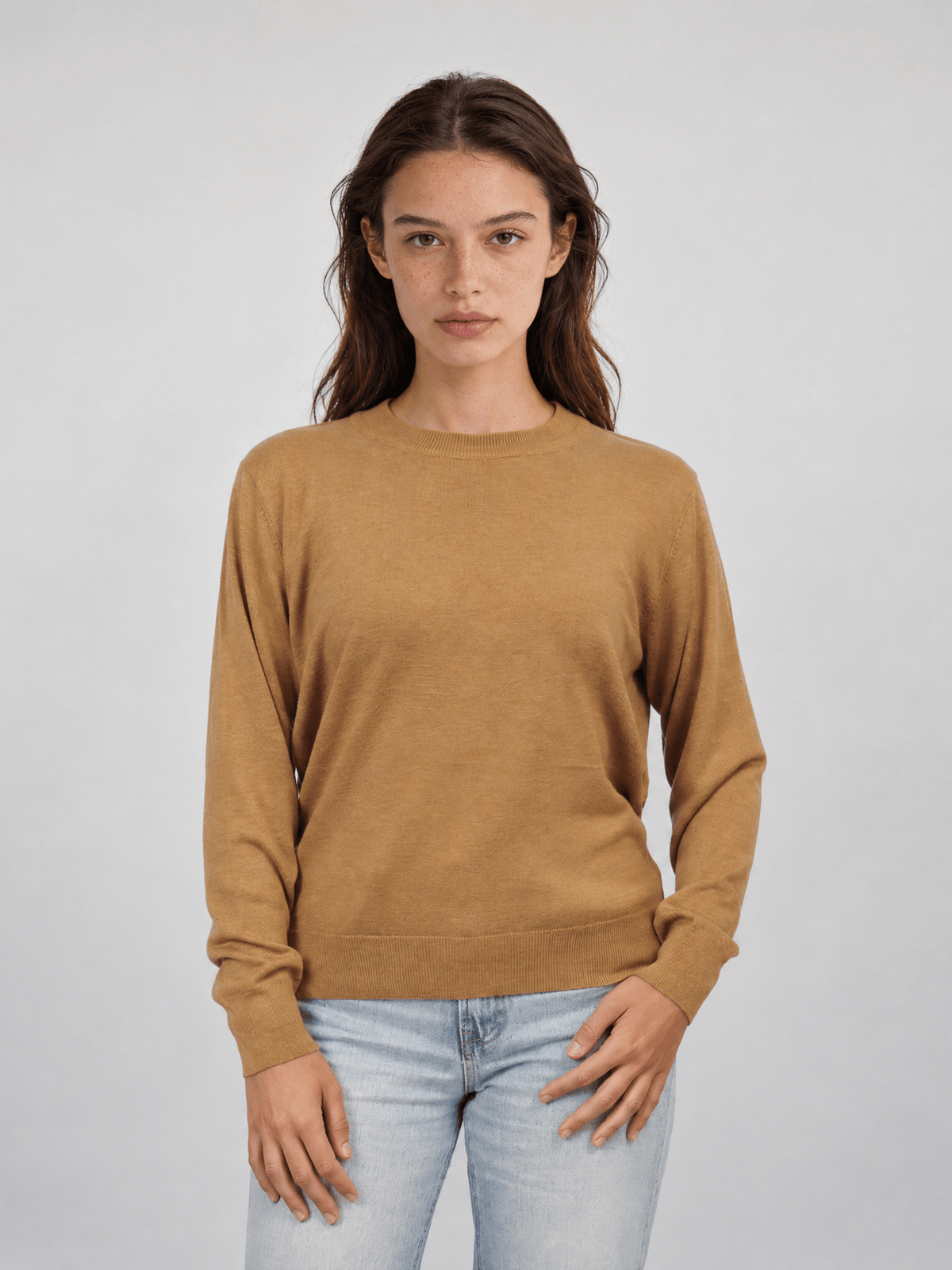 Pull col rond en maille douce avec cachemire – CVAE207