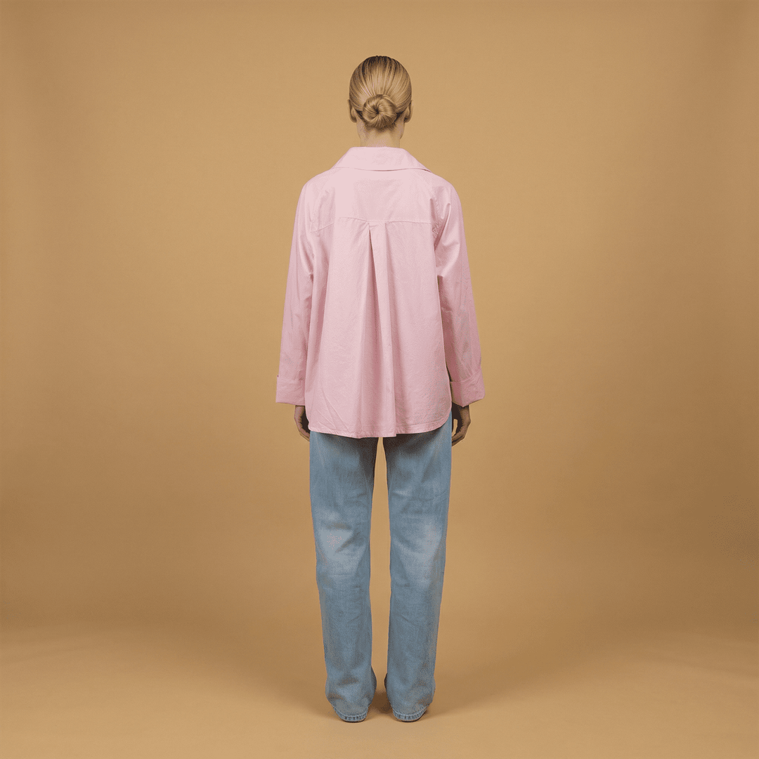 Cotton shirt with asymmetrical buttoning db14916