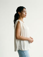 Load image into Gallery viewer, Pleated Round Neck Long Sleeve Flowing Top DB15133
