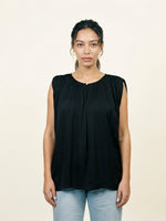 Load image into Gallery viewer, Pleated Round Neck Long Sleeve Flowing Top DB15133
