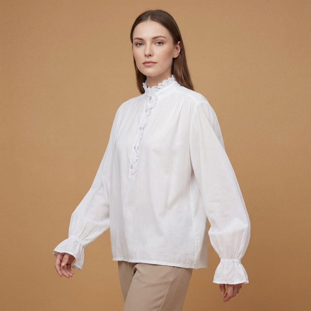 High-neck lace shirt – DB3583 