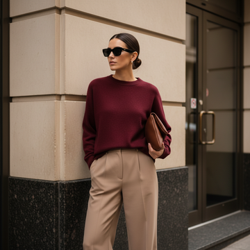 Pull col rond coupe ample en maille douce – DSY25269