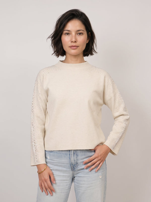 Pull en maille à manches ornées de strass – DSY9696
