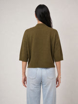 Pull col montant à détails pailletés, manches 3/4 – DSY9736