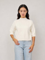 Pull col montant à détails pailletés, manches 3/4 – DSY9736