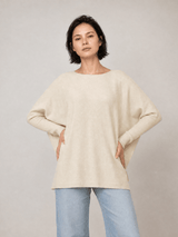 Pull ample en maille souple à bords côtelés – DSY9744