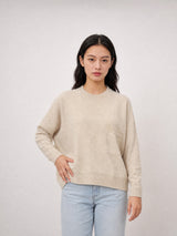 Pull en laine mérinos ample à poche plaquée DSYL2603