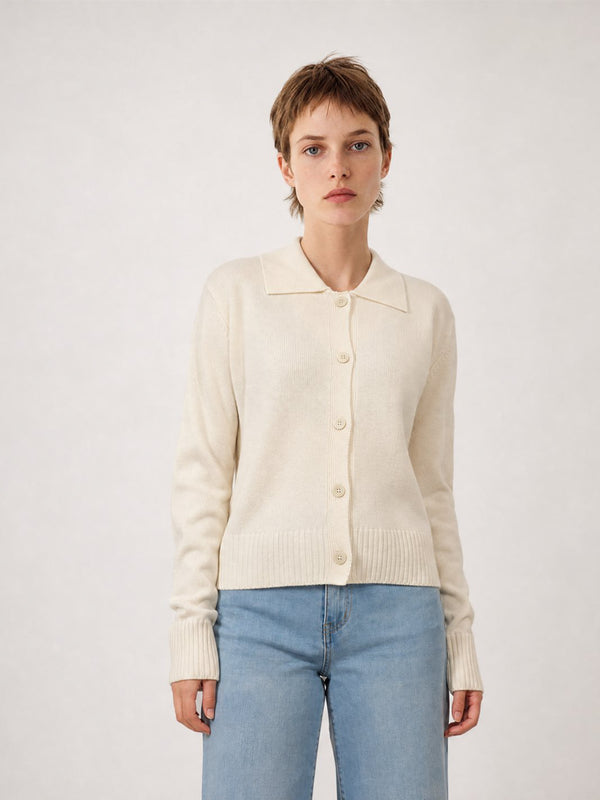 Gilet mérinos à col chemise DSYL2621