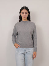 Pull en laine mérinos à col montant côtelé DSYL2655