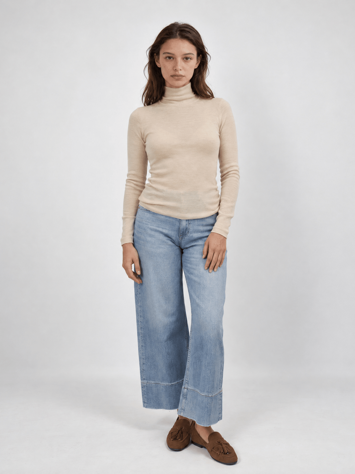 Pull en laine mérinos à col montant et coupe ajustée – DSYL88248