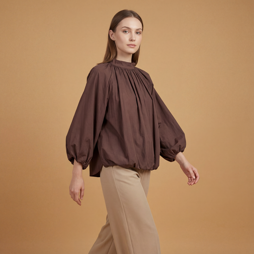 Loose-fitting puff-sleeve shirt TDM59624