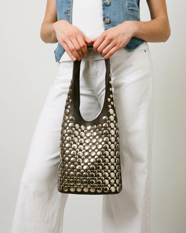 Sac épaule clouté cuir grainé – BK1546-2