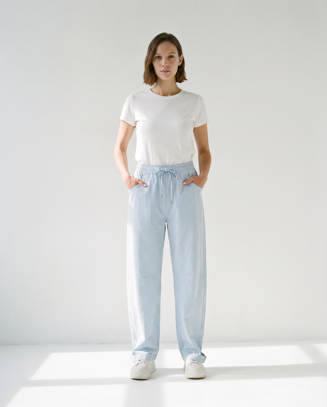 Pantalon droit taille élastique CVA826238