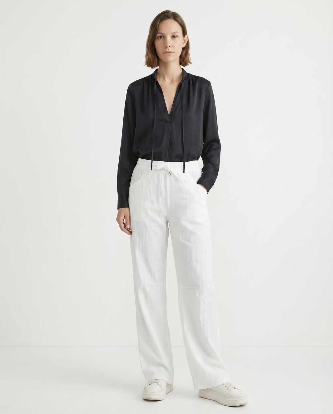 Pantalon droit taille élastique CVA826238