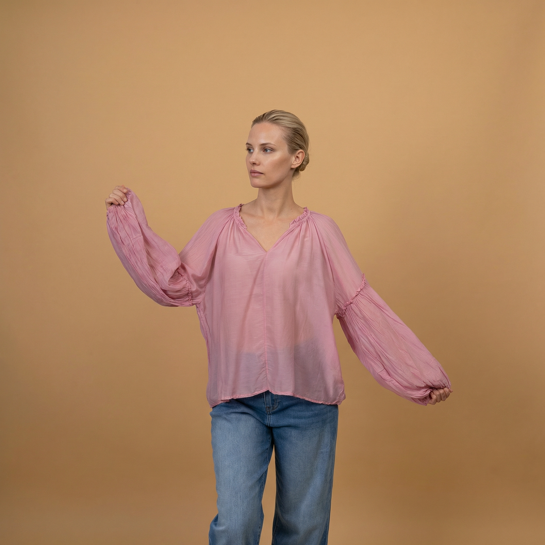 Lightweight, flowing blouse in cotton and silk – KD9229TC