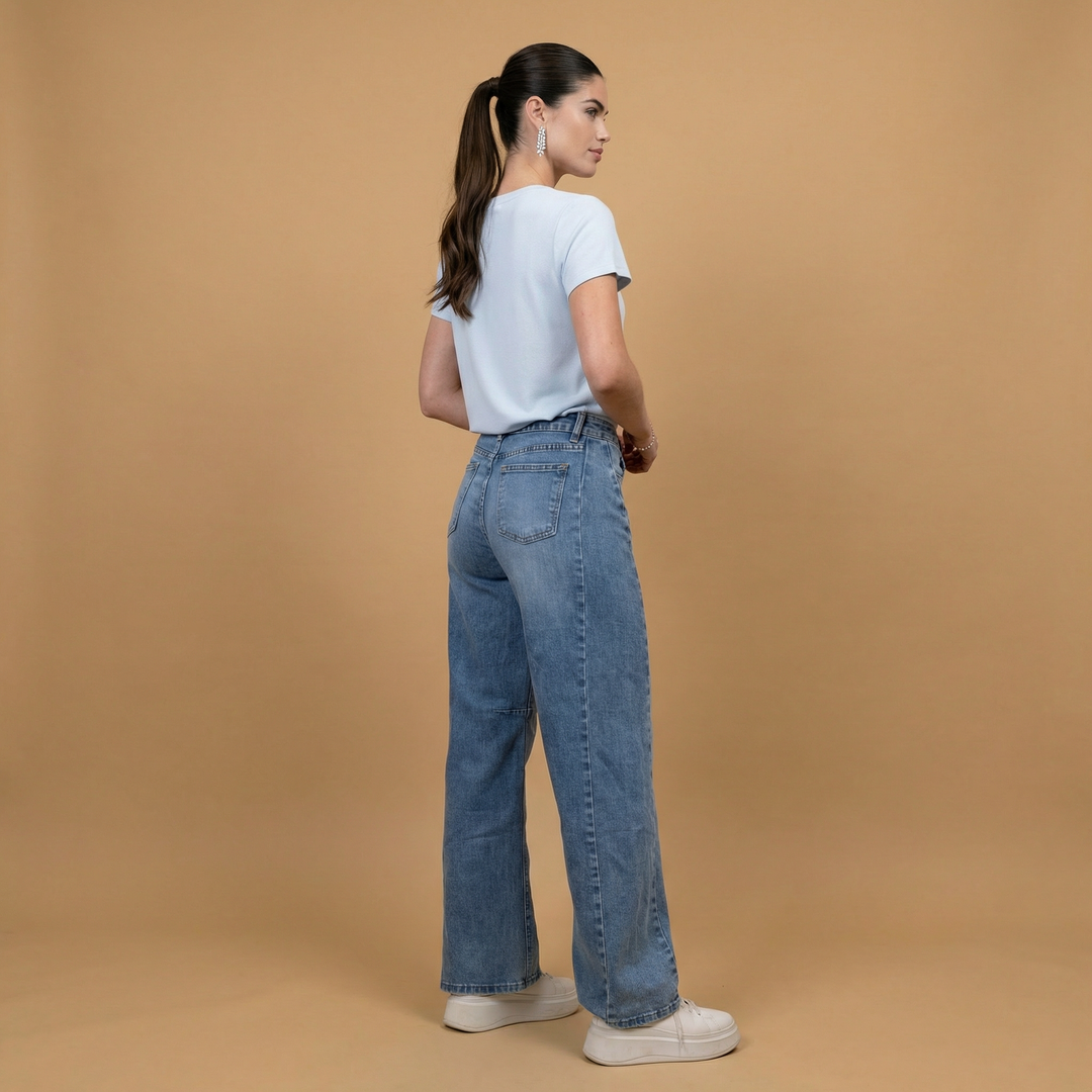 High-waisted wide-leg denim jeans – SD9332