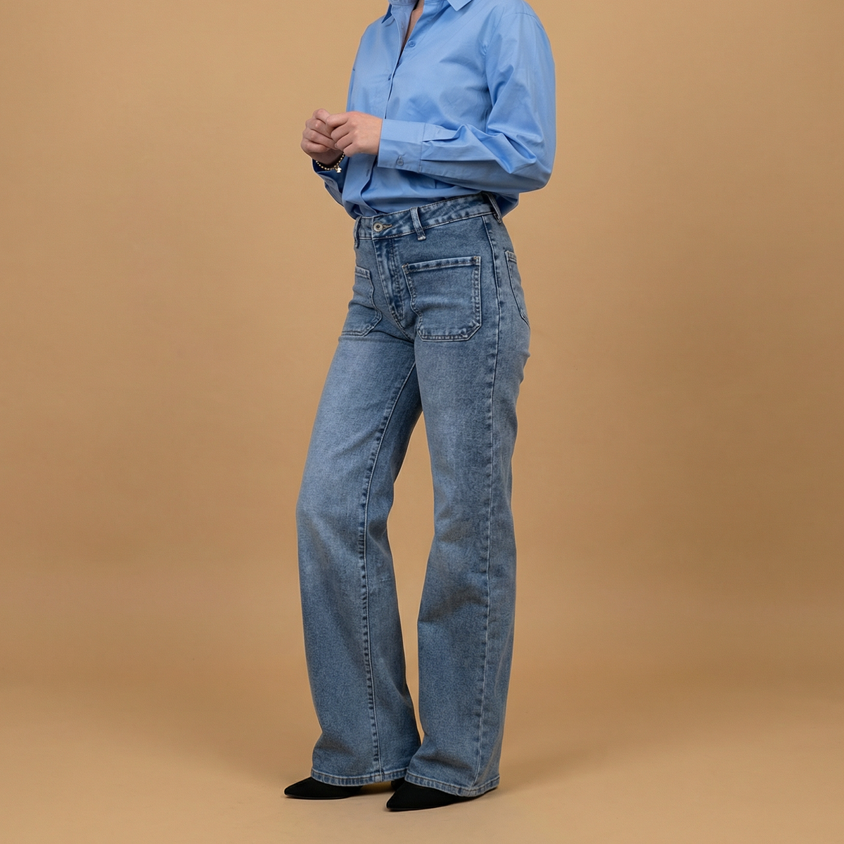High waisted jeans with patch pockets – sd9181 3