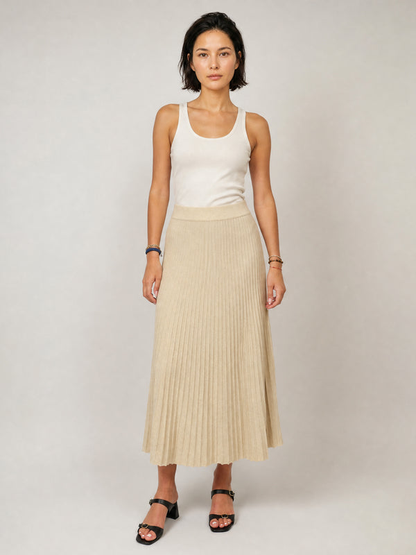 Jupe longue plissée en maille HY10361