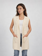 Veste sans manches structurée à double boutonnage – HY1877S