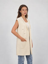 Veste sans manches structurée à double boutonnage – HY1877S