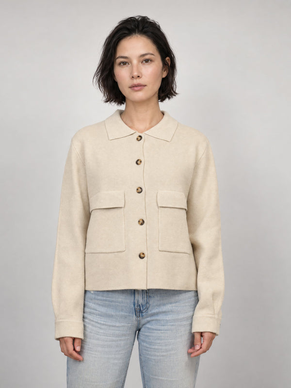 Veste en maille à poches plaquées – HY26036
