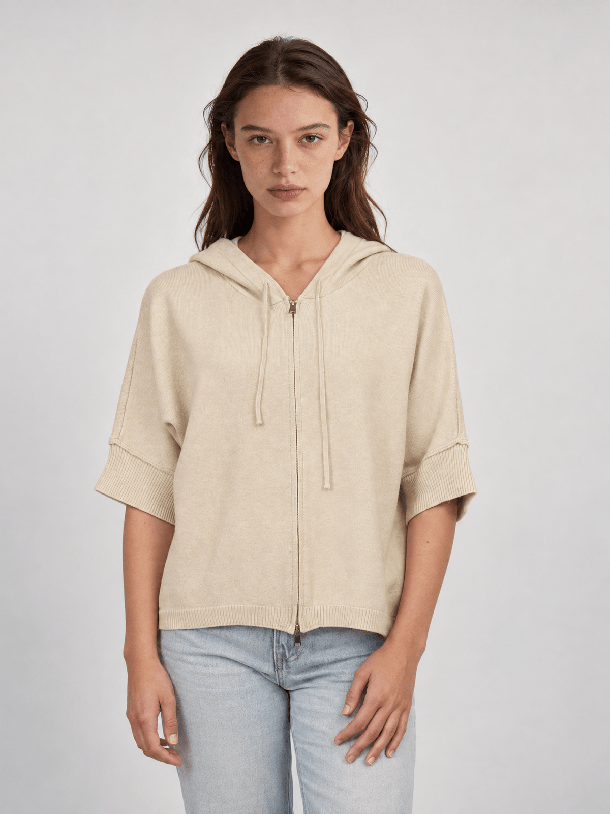 Gilet cape zippé à capuche – HY26088