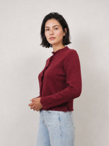 Veste cardigan col rond à boutons perles HY86060