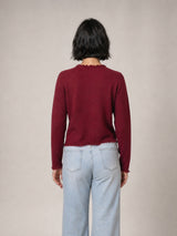 Veste cardigan col rond à boutons perles HY86060
