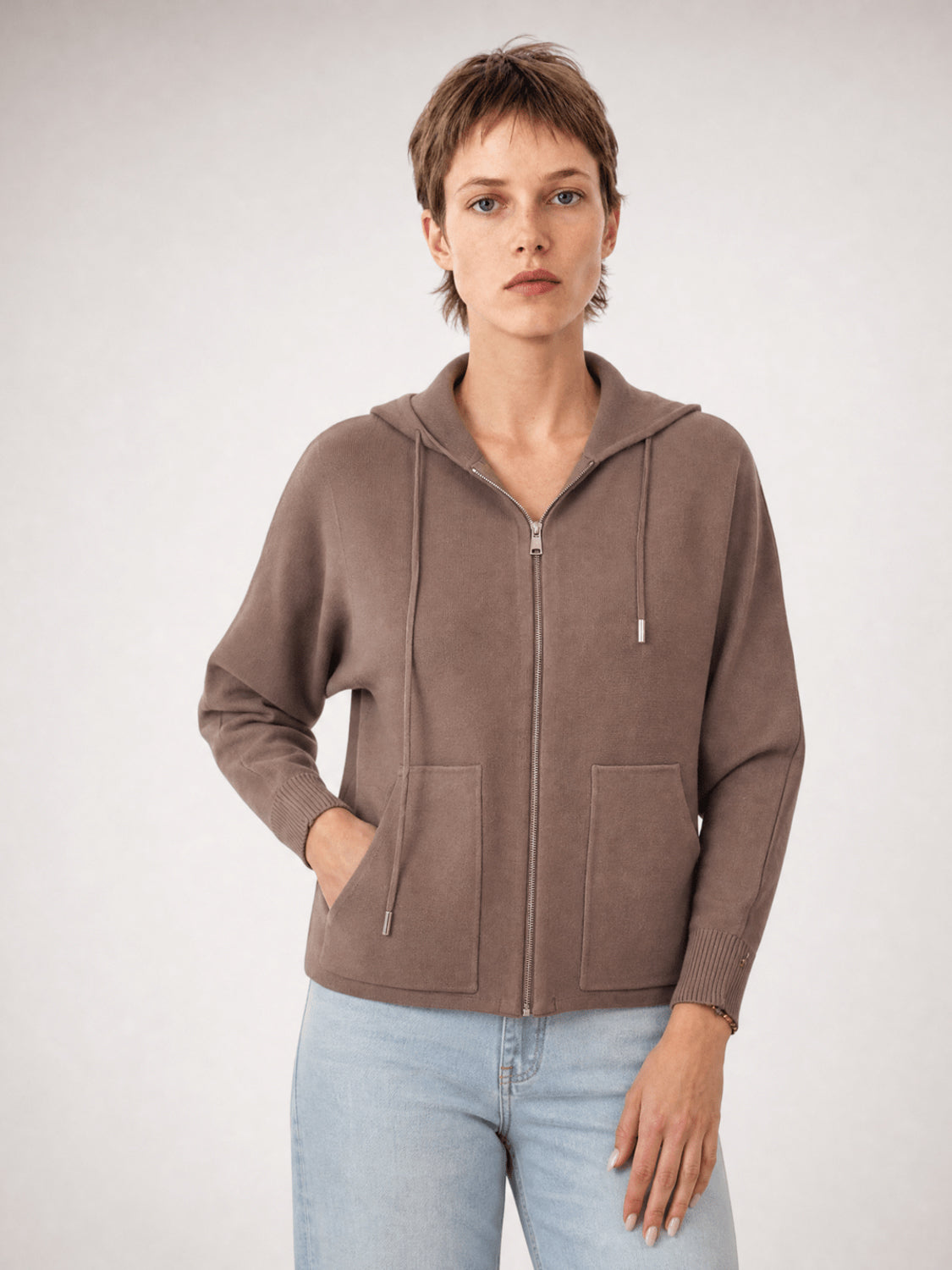 Gilet souple à capuche zippé HY86061