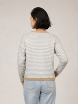 Pull en laine et cachemire à rayures bicolores HYC6640