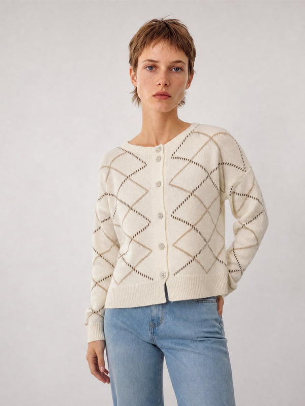 Gilet géométrique laine-cachemire HYC91015