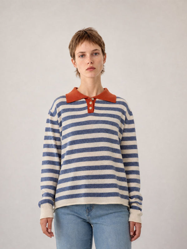 Pull rayé col polo HYC91026