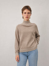 Pull laine col montant côtelé HYL18116