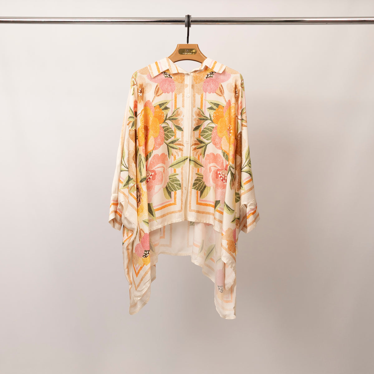 Floral print loose fitting satin shirt – kd8871vs 2