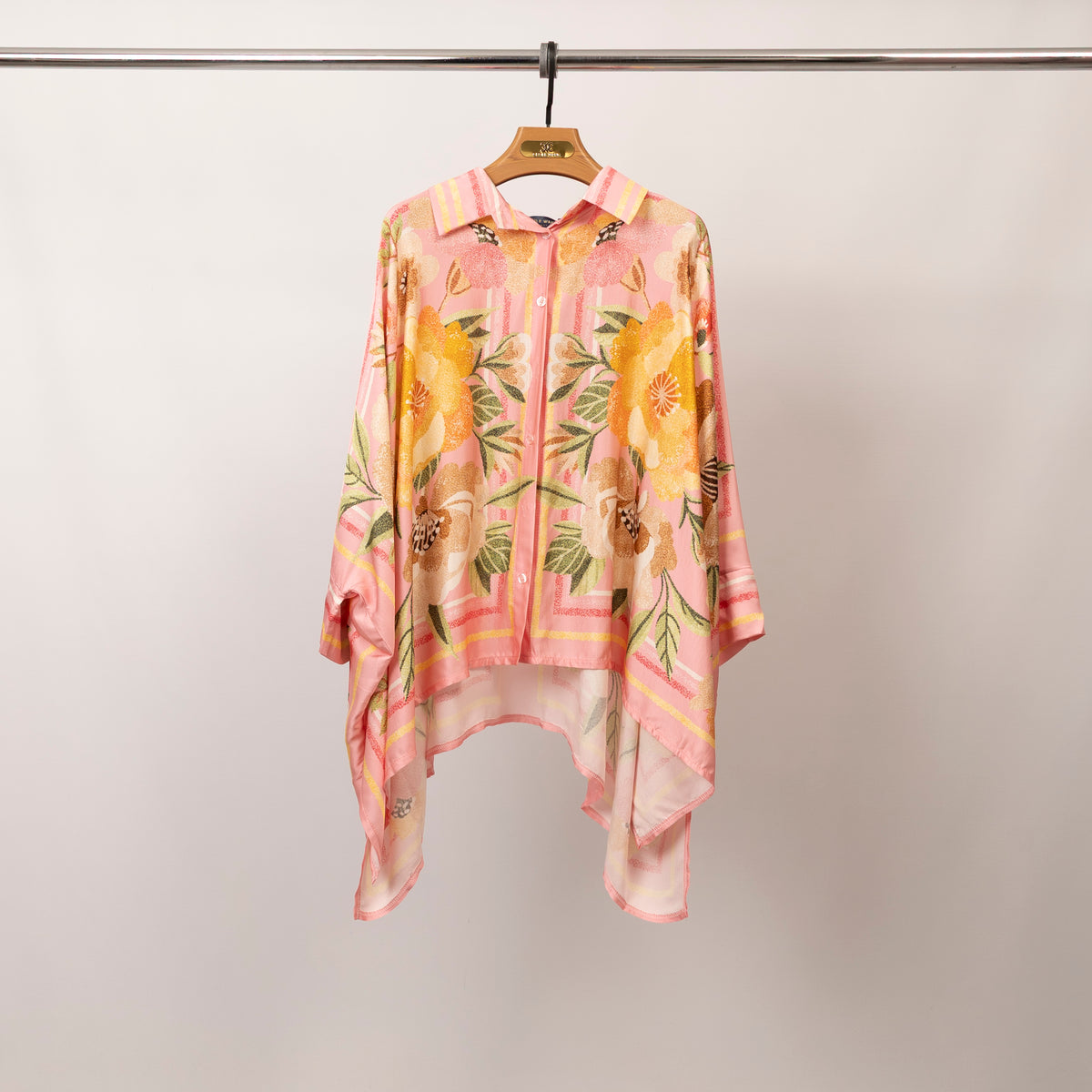 Floral print loose fitting satin shirt – kd8871vs 2