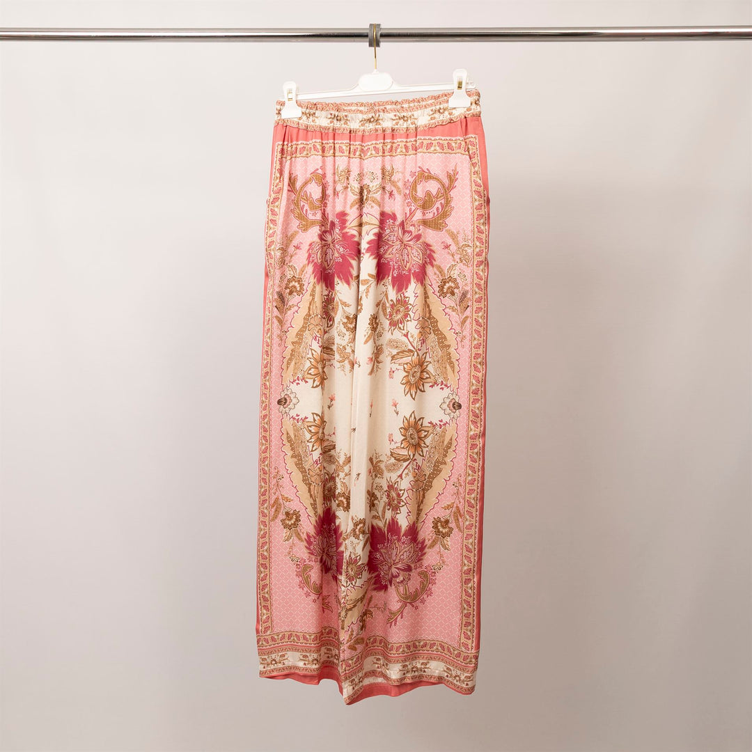 Flowy satin scarf print trousers – KD9099VS